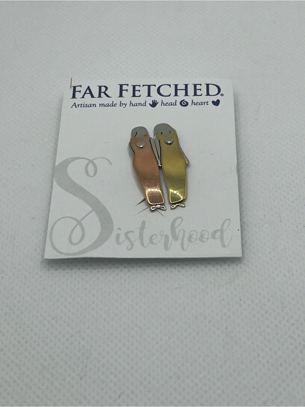 🌟NWT Far Fetched hand crafted two sisters pin